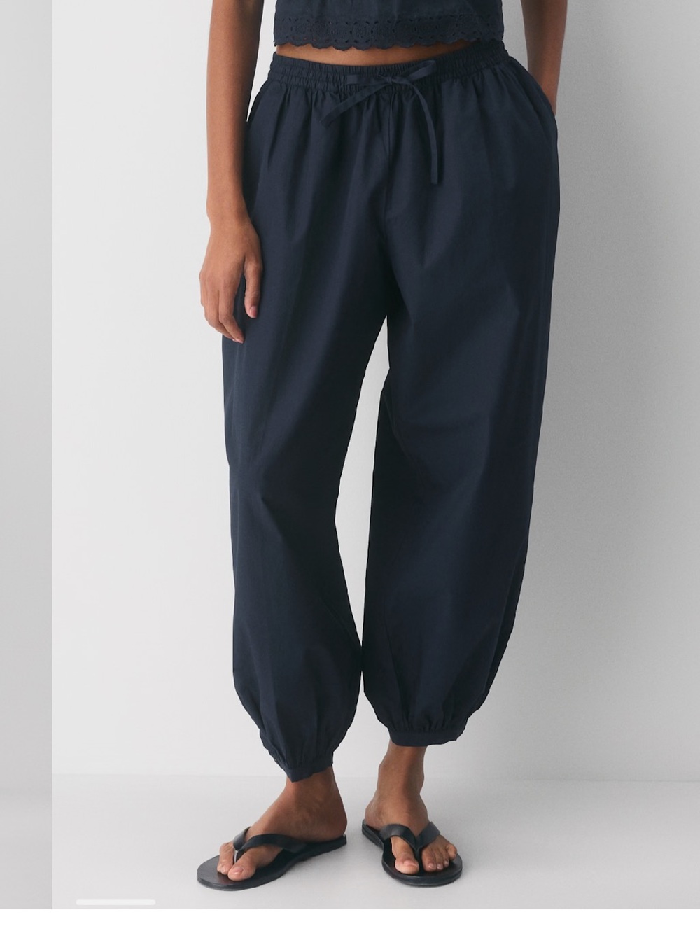 Little Moon Abroad Poplin Balloon Pant Drawstring cotton relaxed barrel harem XS